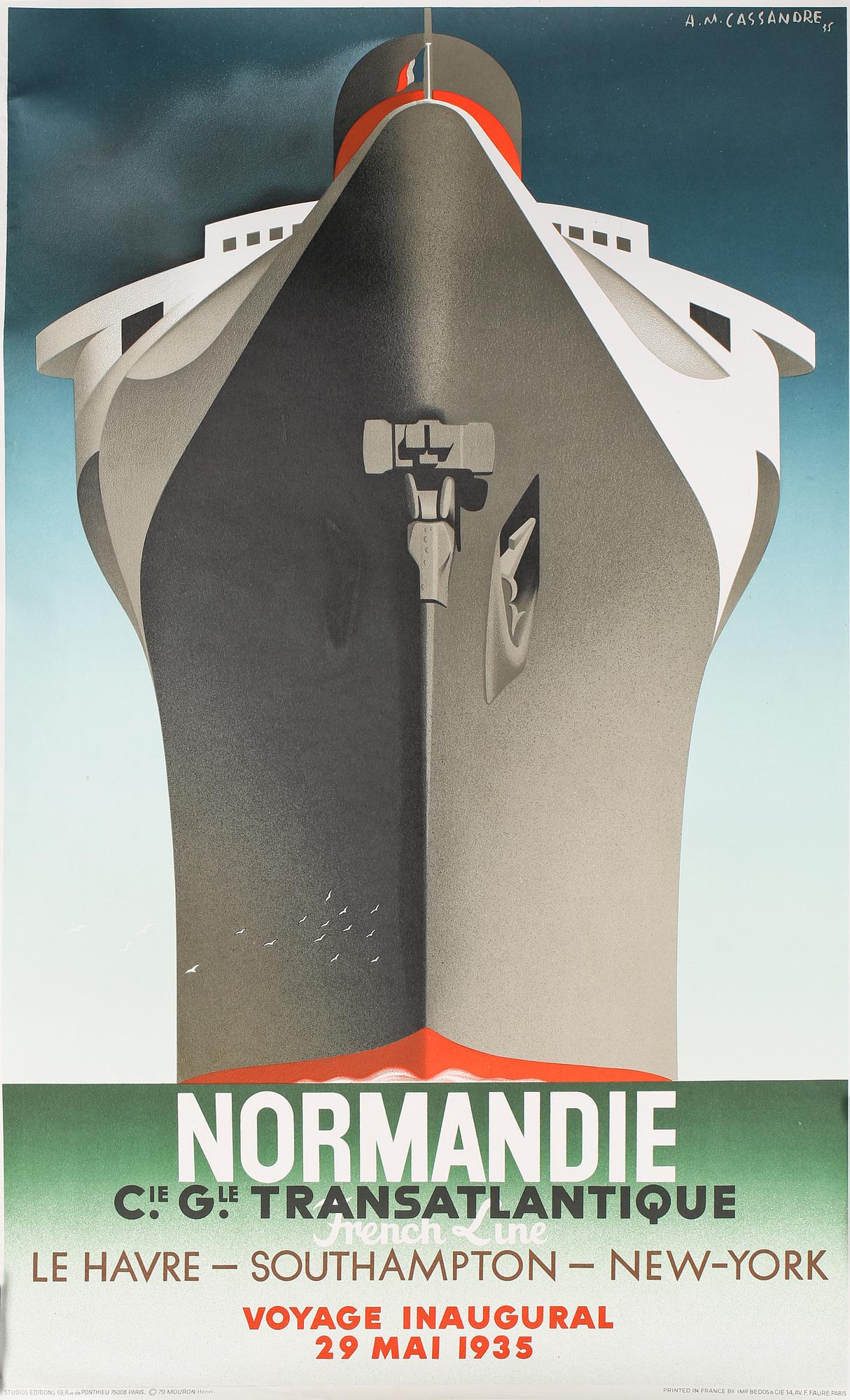 ADOLPHE MOURON CASSANDRE, efter, färglitografisk affisch, signerad och daterad 35 i trycket.