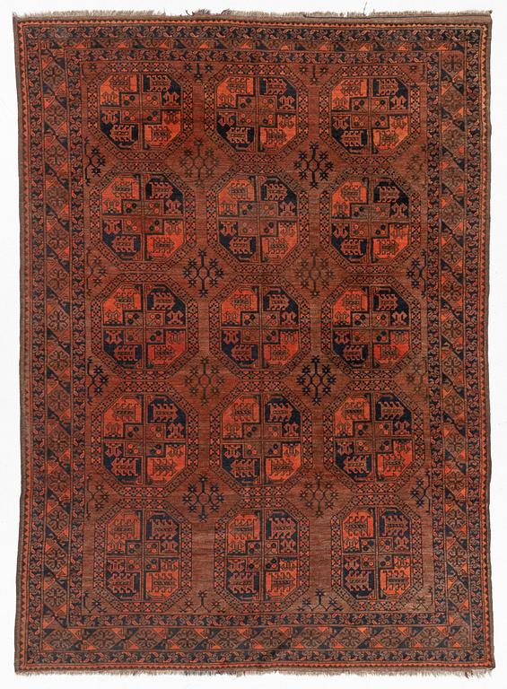 A carpet, semi-antique Afghan, approximately 300 x 221 cm.