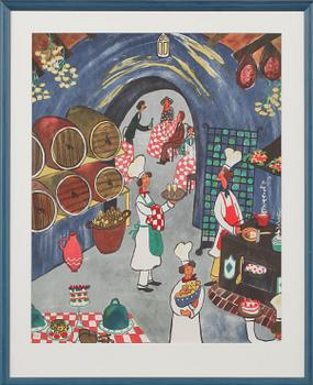 Marika Lang · MARIKA LANG, färglitografi, signerad och numrerad 142/250.