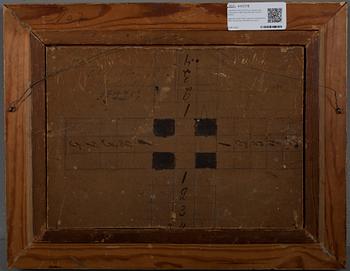 OKÄND KONSTNÄR, signerad O.Bergström 1882, olja på duk, uppfodrad på skiva.