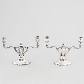 A pair of silver candelabras, A.G.Eriksson, Nässjö, Sweden, 1931.