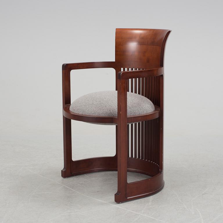 A FRANK LLOYD WRIGHT '606 BARREL TALIESIN' chair from Cassina, 21st Cenury.
