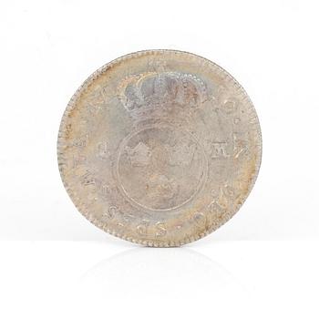 SILVERMYNT, 2 Mark, Ulrika Eleonora av Sverige 1719. Vikt ca 10 gram.