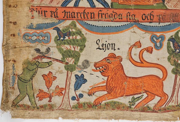 A traditional folk art painting attributed to Anders Andersson, Femsjö (1782-1865).