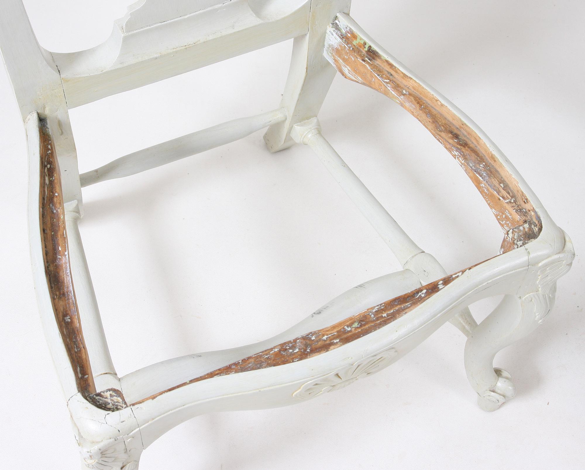 STOLAR, 6 st, senbarock/rokoko, sannolikt Västsverige, 1700-tal.