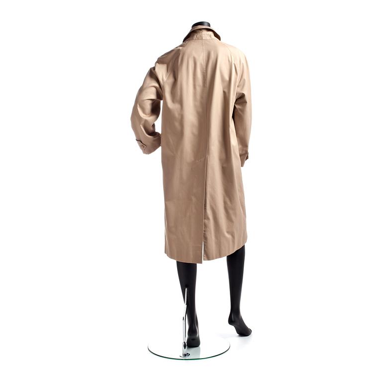 BURBERRY, a beige cotton blend coat.