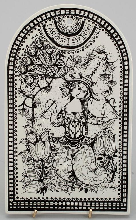 ROSENTHAL, SEINÄLAATTOJA, 4 kpl, keramiikkaa, sign. Björn Winblad, Rosenthal, Studio-Linie, Saksa 1900-luvun loppupuoli.