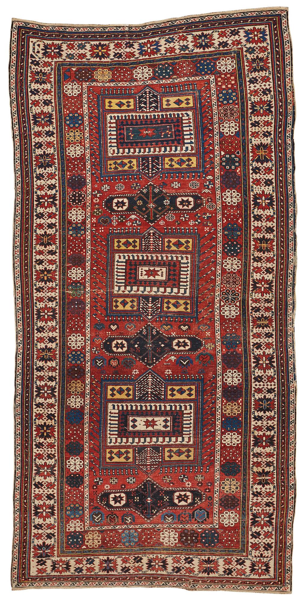 MATTA, antik Shirvan, Tsarryssland, ca 277-288,5 x 139-140 cm (samt kortsidorna med 1 cm slätväv).