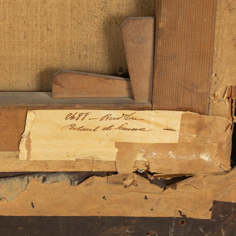 Engelsk skola, omkring 1800, Ung kvinna i landskap.