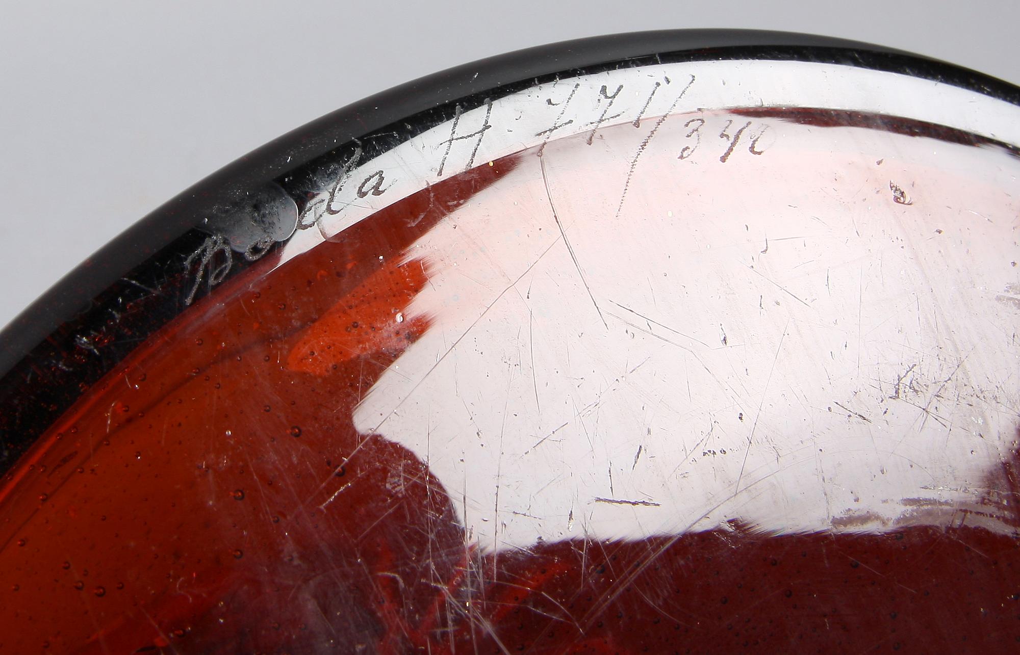 BORDSLAMPA, glas, Erik Höglund, Boda.