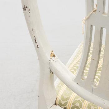A pair of late Gustavian chairs by Lars Fahlberg, Linköping, Sweden, early 19th Century.