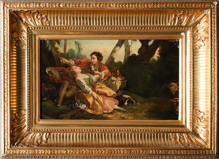OKÄND KONSTNÄR, olja på pannå, 1800-tal.