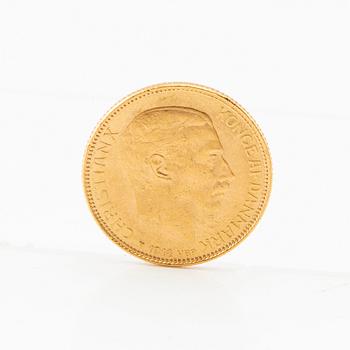 Gold coin 20 kroner 1914 Denmark Christian X.