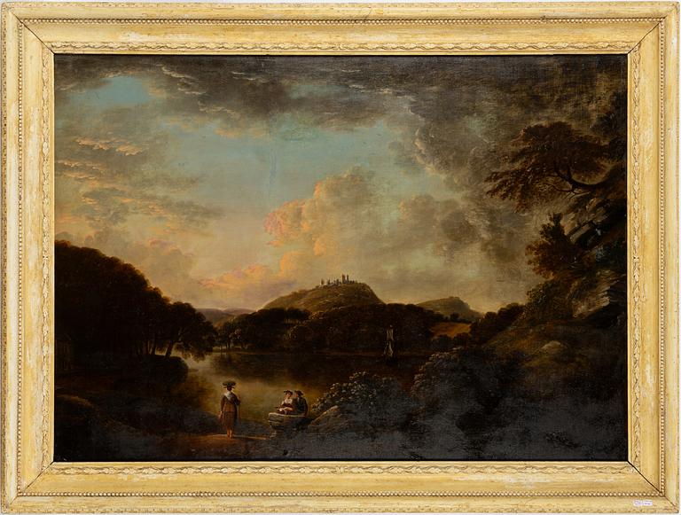 Okänd konstnär, troligen 1700-tal, bergslandskap med figurer.