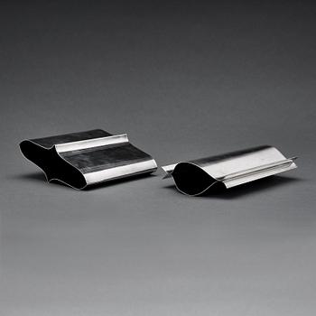 Theresia Hvorslev, two sterling silver vases, Lidköping, Sweden 1973-74.