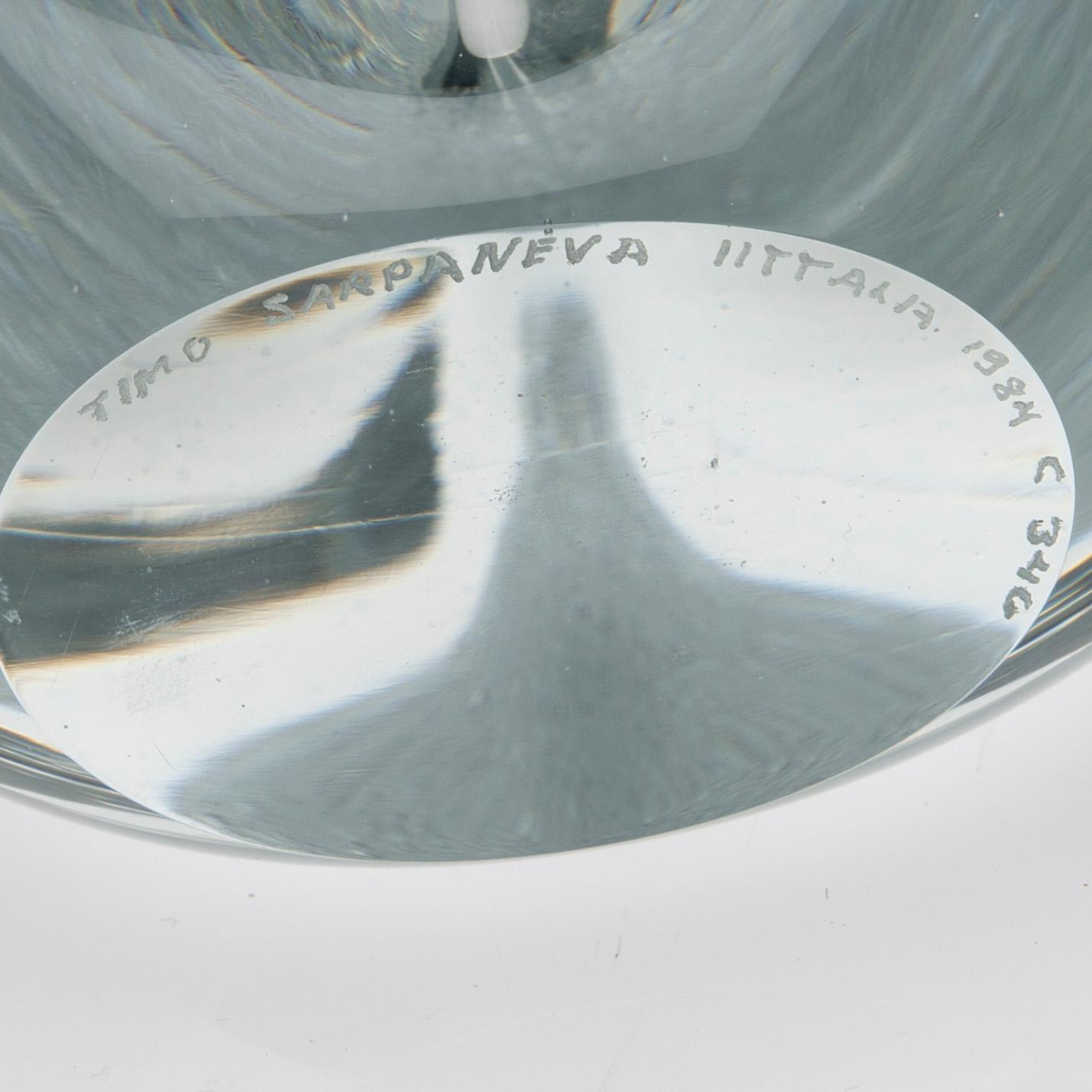 TIMO SARPANEVA, GLASSKULPTUR. Claritas. Sign. Timo Sarpaneva, Iittala 1984, C346.