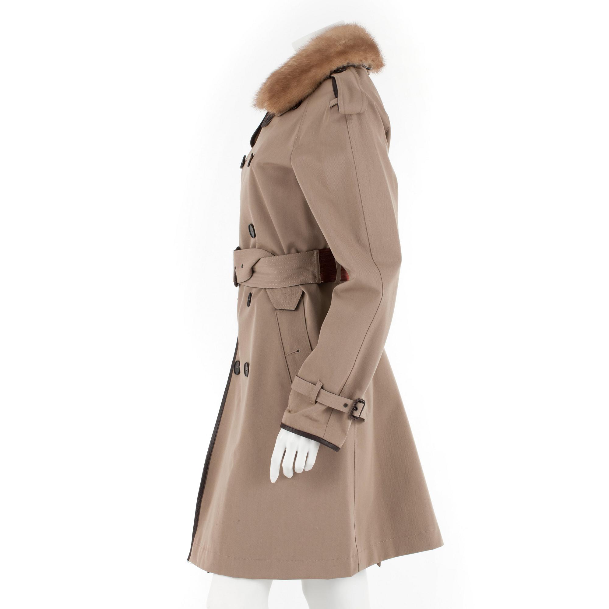 JEAN PAUL GAULTIER, a beige woolblend trenchcoat. Italian size 44.