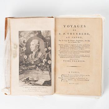 Böcker, fyra band. Voyage de C.P. Thunberg au Japon, Paris, 1796.