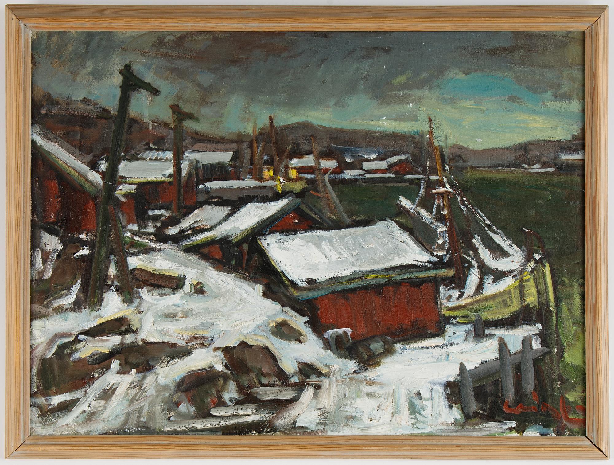Olavi Laine, oil on panel, signed.