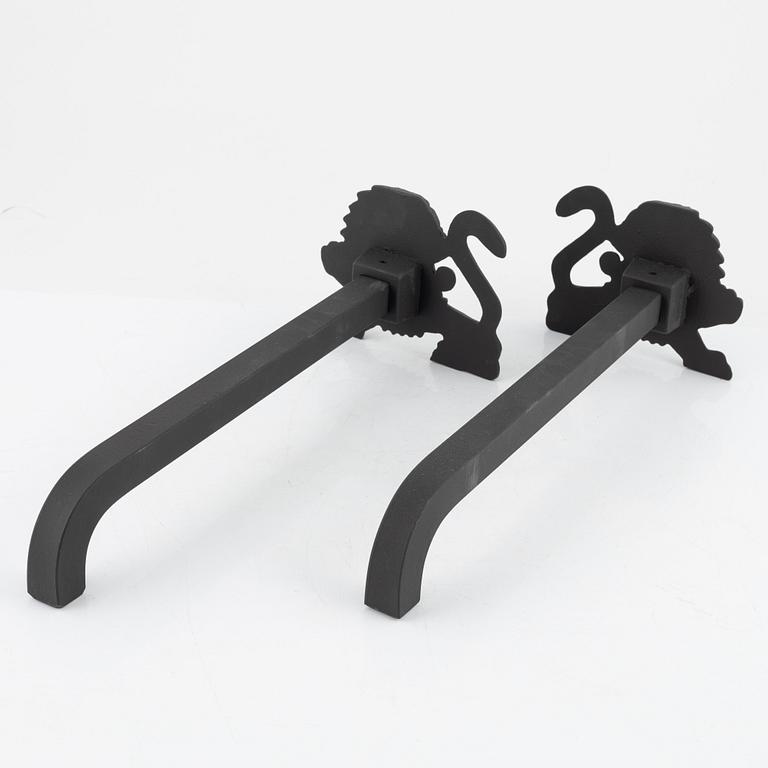 Anna Petrus, a pair of cast iron fire dogs, Svenskt Tenn, Sweden.