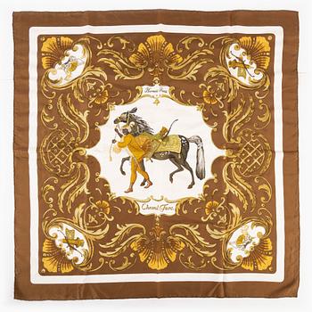 Hermès, two silk scarves.