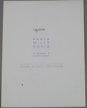 WILLY RONIS, fotografi, vintage silver print, a tergo stämpelmärkt 129/0503, ca 1970.