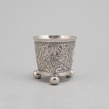 A Russian 18th century silver beaker AND an 18th century silver beaker, unmarked.