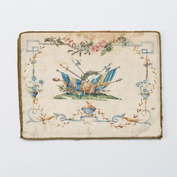 PLÅNBOK, SIDEN. 18,3 x 13,8 cm. Sverige 1800-talets förra hälft.
