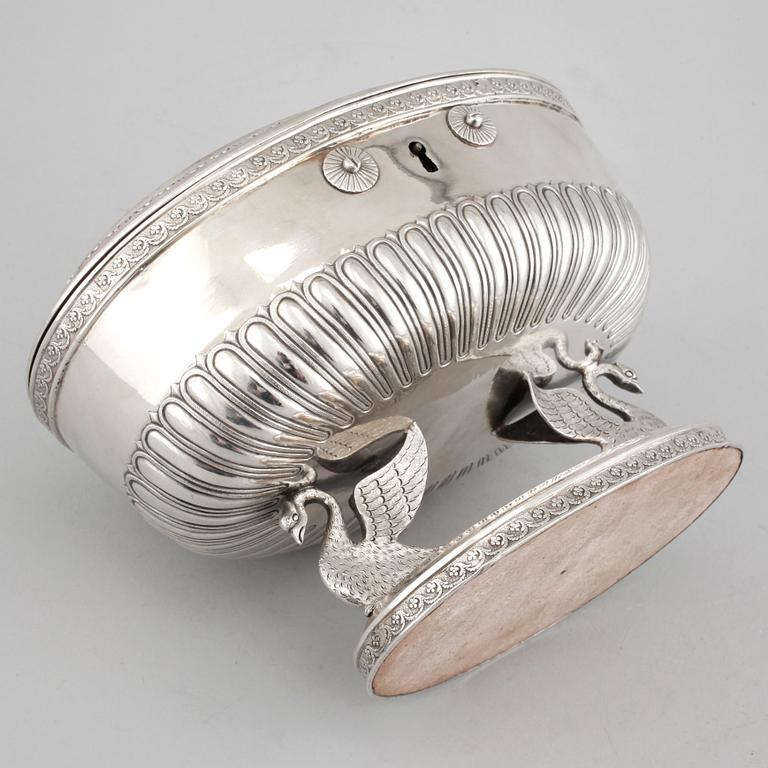 CARL PETTER LAMPA, Stockholm 1822, Sockerskrin, silver, empir.