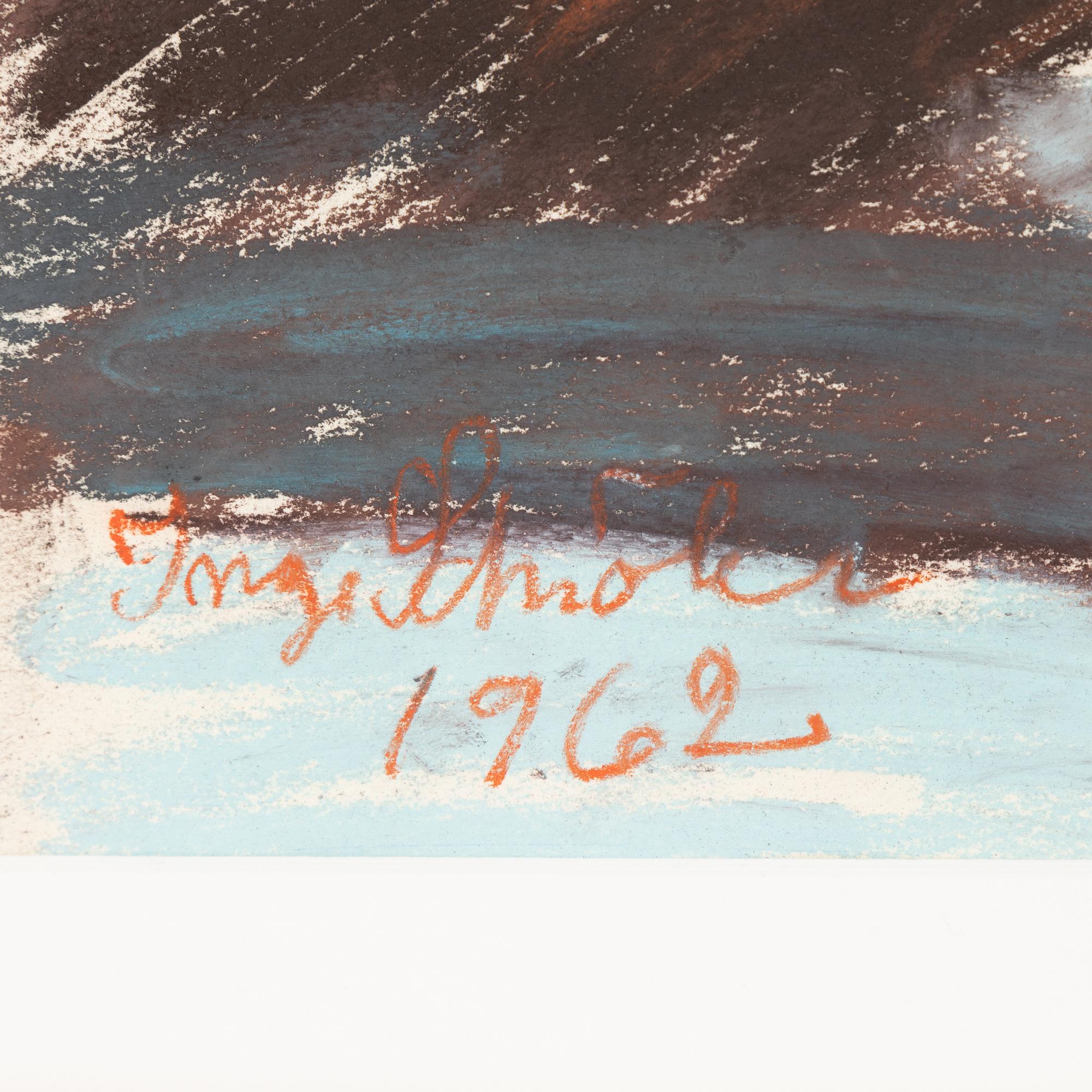 Inge Schiöler, pastel, signed and dated 1962.