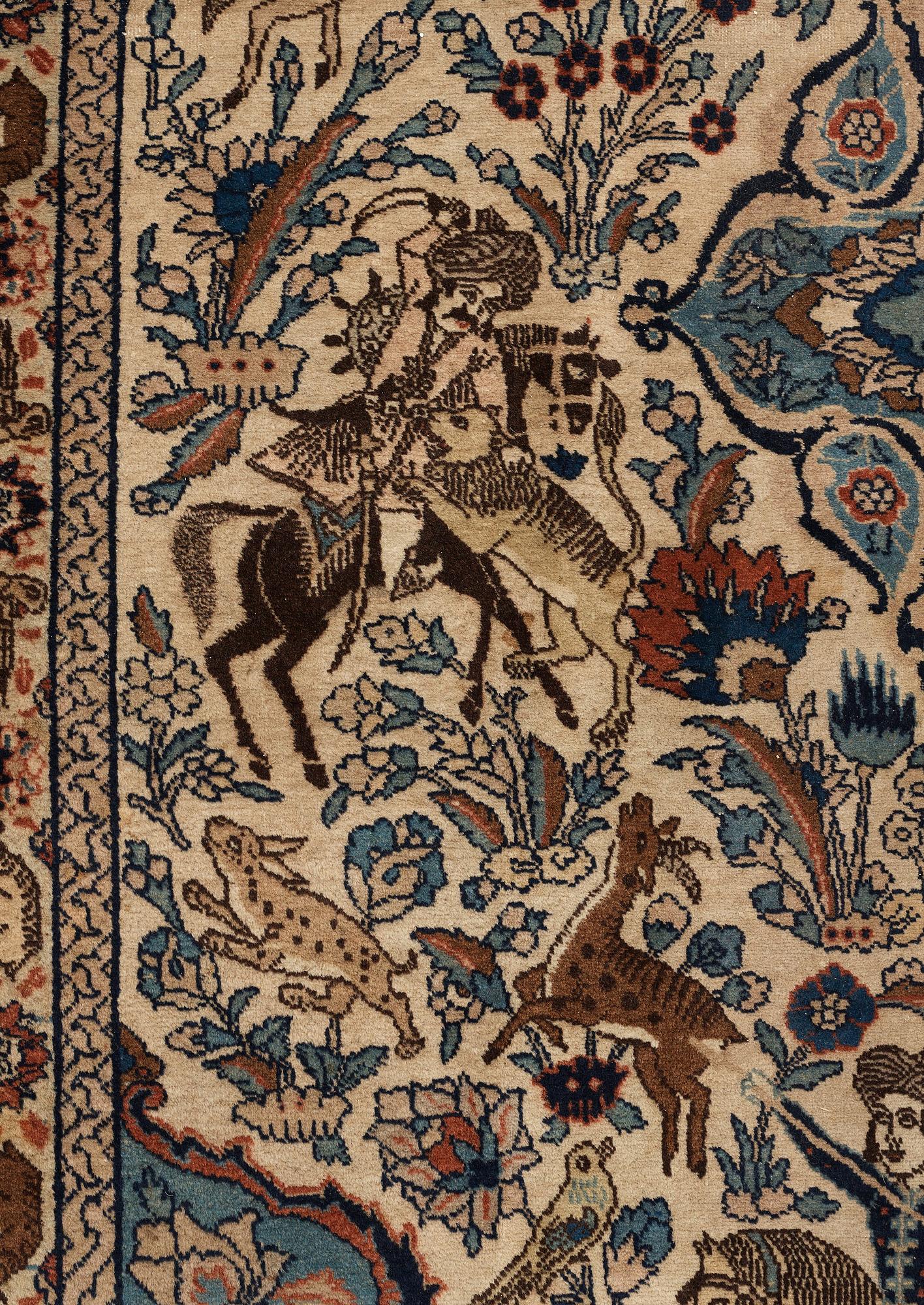 MATTO, semi-antique Tabriz figural, ca 400 x 298,5 cm.