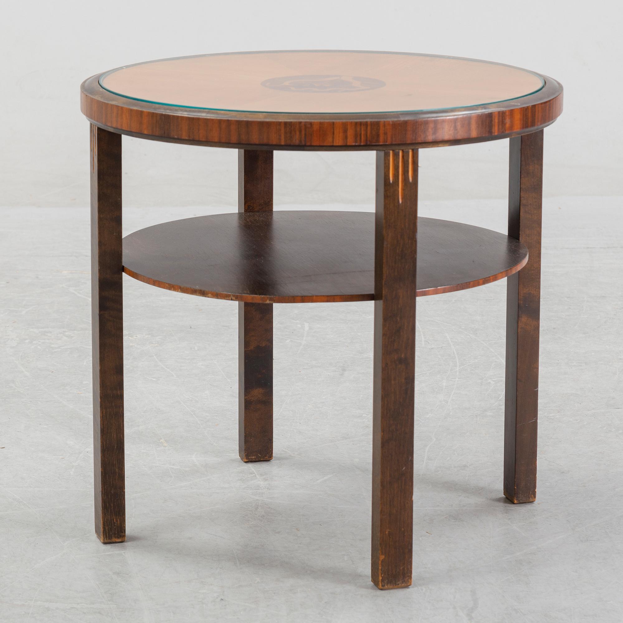 A Swedish Grace inlaid coffee table, 1930's.