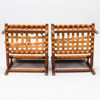 ILMARI TAPIOVAARA, a pair of mid-20th-Century armchairs and a stool for La Permanente Mobili Cantù, Italy.