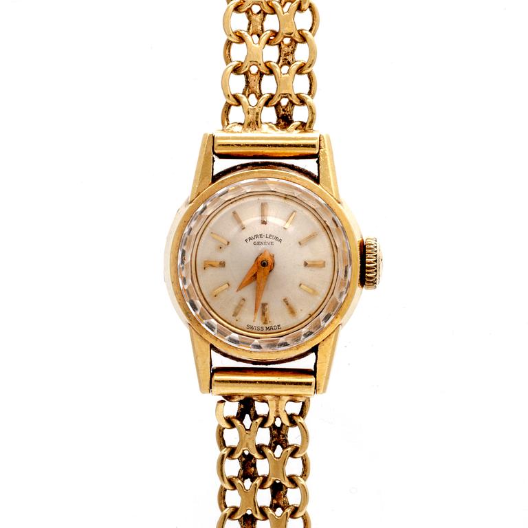 An 18K gold Favre-Leuba wristwatch.