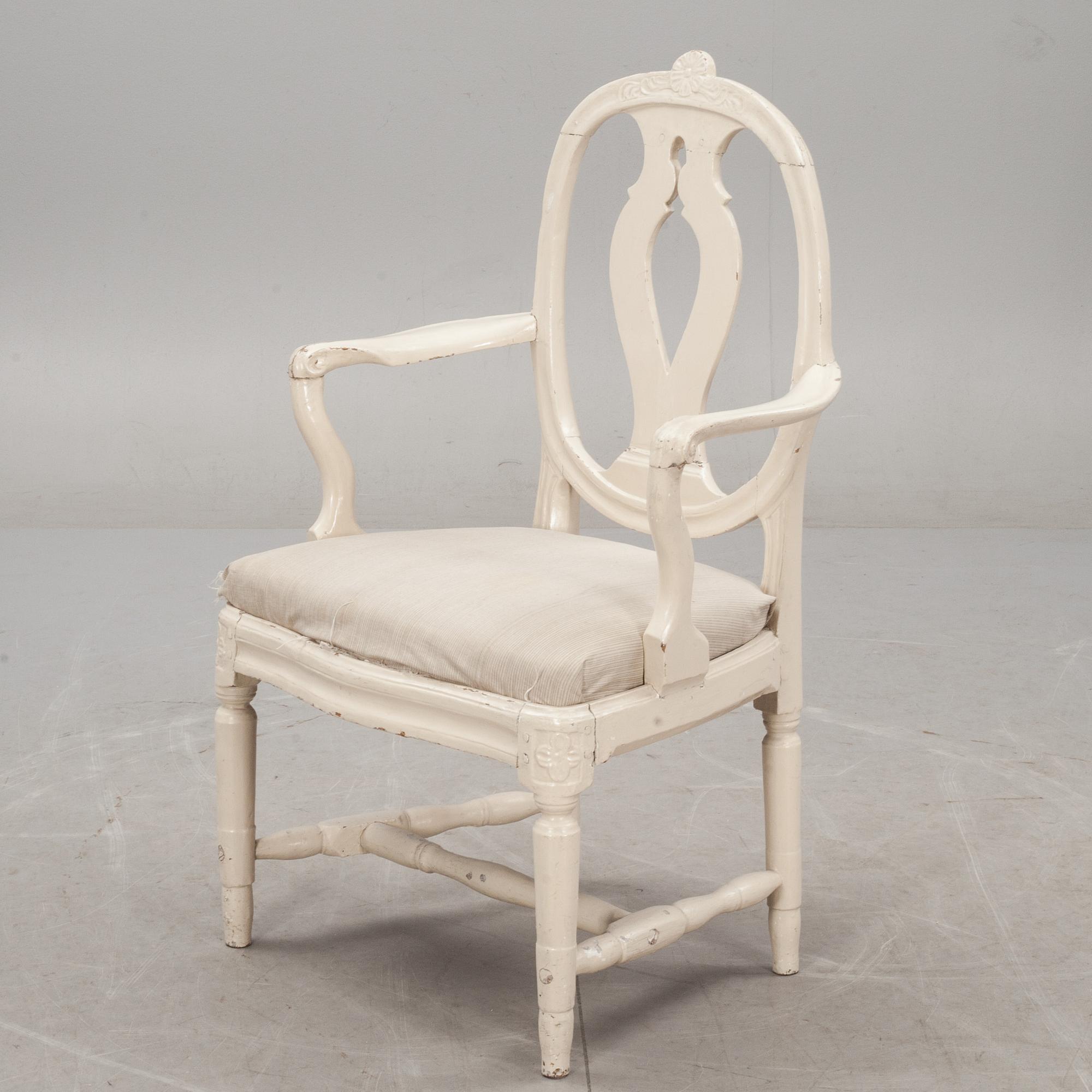 KARMSTOL, gustaviansk, 1700-talets slut.