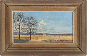 REINHOLD LJUNGGREN, olja på pannå, signerad R. Ljunggren och daterad 45.