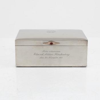 A Swedish Silver Cigar Box, mark of CF Carlman, Stockholm 1912.