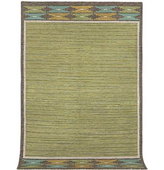 Ingegerd Silow, a flat weave rug, signed IS, c. 242 x 154 cm.