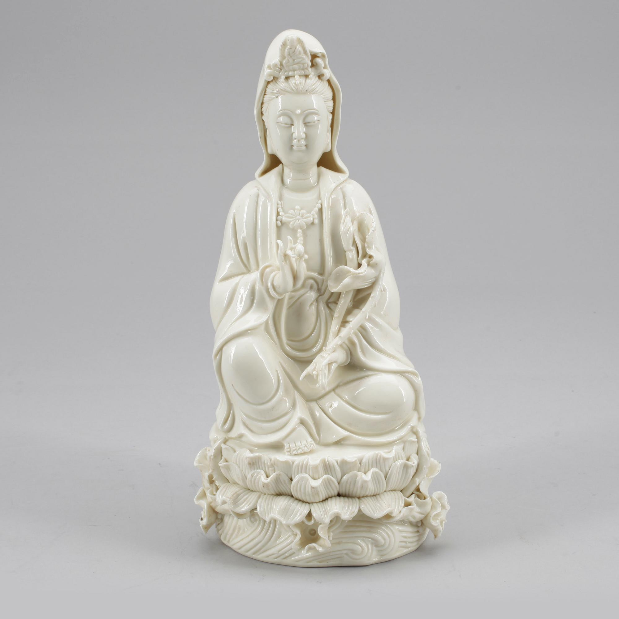 FIGURIN, blanc de chine, Kina, troligen sen Qing dynasti.