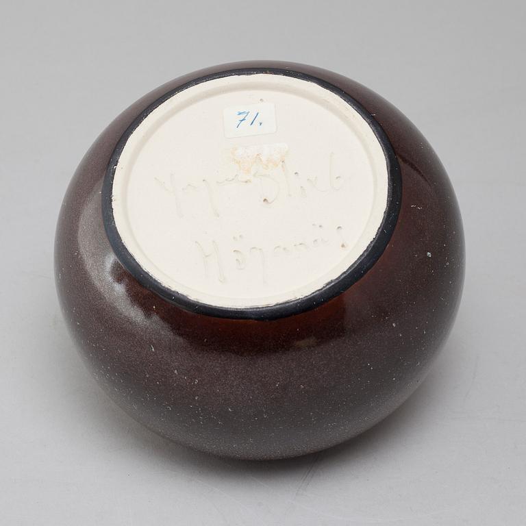 a stoneware vase for Höganäs, signed.