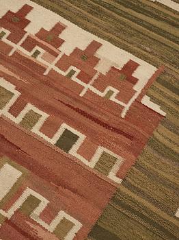 Barbro Nilsson, Matto,"Slottet", flat weave, ca 280-282 x 295,5-309,5 cm, designed by Barbro Nilsson, unsigned.