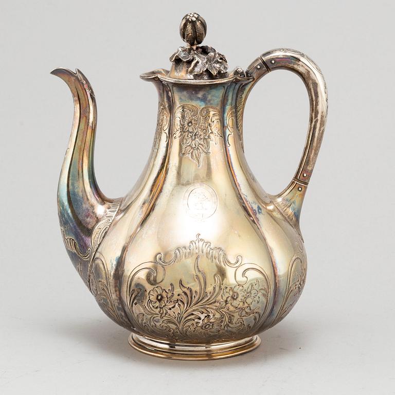 Charles Reily & George Storer, a silver coffee pot from London, England, 1843.