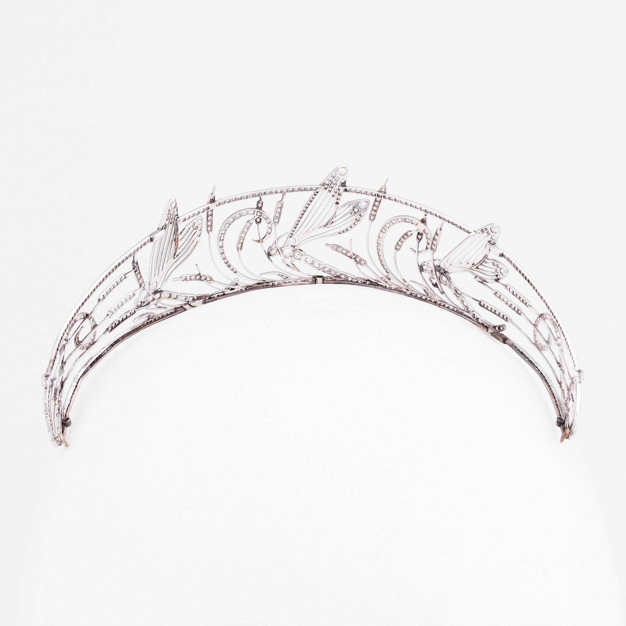 Tiara, Boucheron, 1909, platina med diamanter, signerad Boucheron Paris.