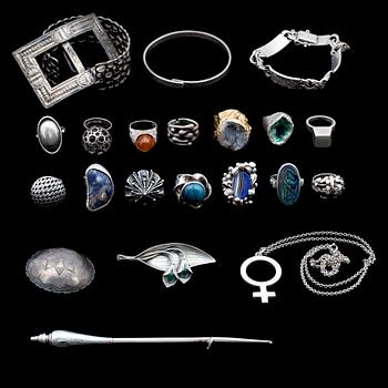 PARTI SMYCKEN, silver, bla Alton och Liisa Vitali, mest 1900-talets andra hälft.