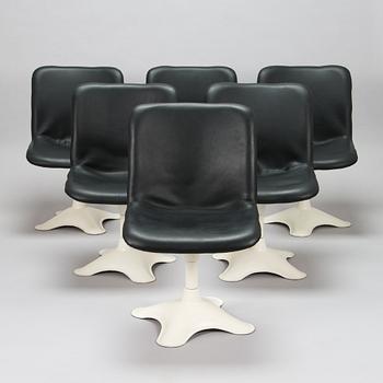 Yrjö Kukkapuro, six '415' chairs for Haimi 1975-1976.
