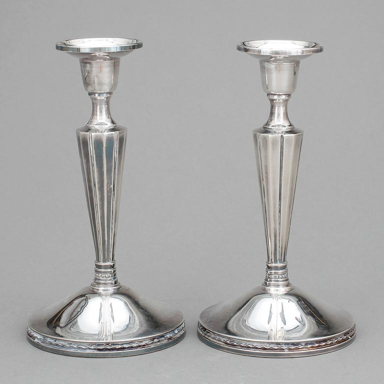 LJUSSTAKAR, ett par, silver, MGAB, Uppsala, 1966.