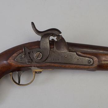 A Swedish Percussion pistol 1854 Navy pattern, Husqvarna Gevärsfaktori.