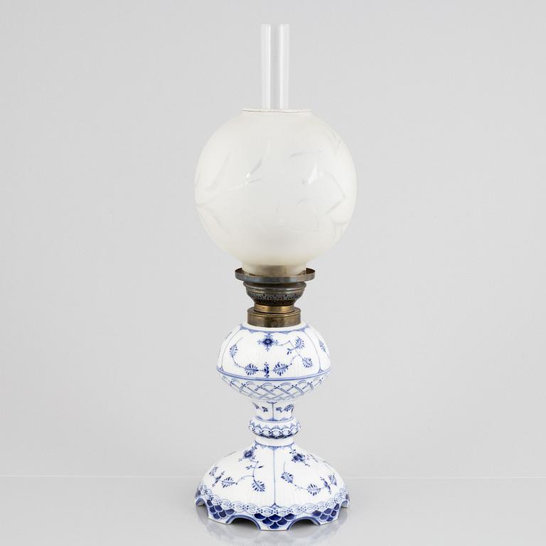 A 'Blue Fluted Half Lace' porcelain lantern, Royal Copenhagen, 1893-1900.