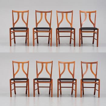 Josef Frank, a set of 8 chairs, model 2027, Firma Svenskt Tenn, Sweden.