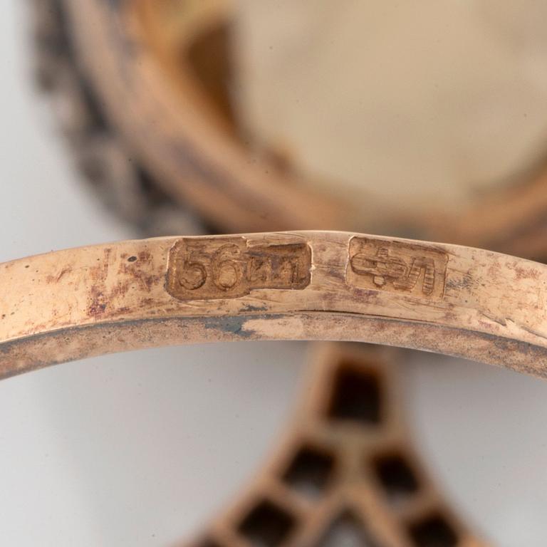 Fedor Lorie ring 14K guld och silver med en fasettslipad citrin.